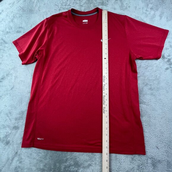 Nike Fit Dry Mens Large Red Athletic Shirt Performance Short Sleeve Training Top - Picture 5 of 10